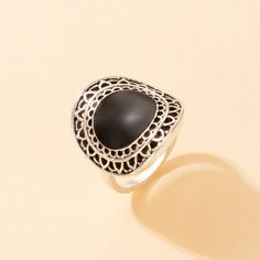 Bagues en émail Punk Classic Black Drip Imitation Black Stones Male Email Ring Luxury Adjustable Black Alloy Ring, Nickel-free Black Metal Rings, Nickel-free Black Bohemian Rings, Black Enamel Metal Rings, Enamel Rings, Hollow Ring, Best Hair Care Products, Ring Luxury, Afrikaanse Mode