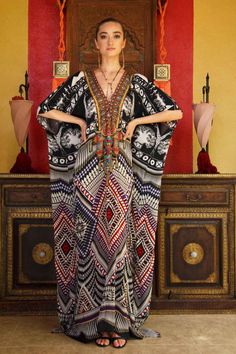 Black and White African Print Kaftan Dress - Shahida Parides® Designer Kaftan Dresses, Designer Kaftan, Long Kaftan Dress, Cute Maternity Dresses, Kaftan Dresses, Long Kaftan, Dress Black And White