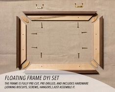 the frame is made from plywood and includes hardware