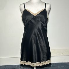 100% Silk Slip With Lace Accent Adjustable Straps Perfect Fit, Never Worn Ptp 18” Lace Slip Dress Outfit, Black Lace Slip Dress, Slip Dress Outfit, Night Gown Dress, Cotton Slip, Grey Long Sleeve Shirt, Slip Dresses, Lace Slip Dress, Dress Shirt Sleeves