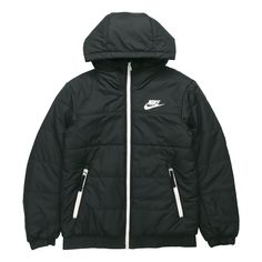 Nike SYN Fill Full Zip Hoodie Jacket Men Black BV4684-010 (Men's) Nike Hooded Puffer Jacket For Cold Weather, Black Track Jacket With Detachable Hood For Winter, Black Windbreaker With Drawstring Hood For Cold Weather, Windproof Sport Coat For Winter Streetwear, Sportswear Puffer Jacket For Streetwear, Black Winter Track Jacket With Detachable Hood, Hooded Puffer Jacket With Fleece Lining For Streetwear, Double-lined Hooded Jacket For Fall Winter Sports, Nike Hooded Puffer Jacket For Winter Sports