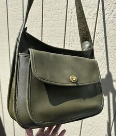 Vintage Coach Bag Taft 9980  Loden Olive Green  | eBay Formal Green Coach Shoulder Bag, Coach Green Shoulder Bag For Formal Occasions, Green Coach Shoulder Bag For Formal Occasions, Designer Bags With Snap Closure For Formal Occasions, Loden Green, Vintage Coach Bag, O Bag, Vintage Coach Bags, Green Purse