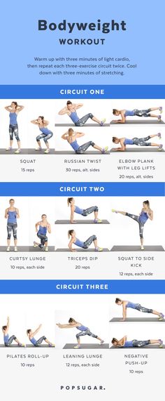 a poster showing how to do the bodyweight workout