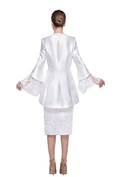 Serafina 4324 3 piece Skirt Suit Colors: Pink, White Sizes: 8, 10, 12, 14, 16, 18, 20, 22 Elegant Evening Sets With Stretch, Elegant Stretch Sets For Evening, Elegant Stretch Suits, Elegant Long Sleeve Stretch Suits, Fitted Elegant Spring Suits, Spring Formal Fitted Sets, Elegant Fitted Spring Suits, Spring Formal Stretch Sets, Elegant Fitted Suits For Spring