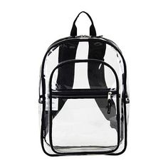 The main compartment offers ample space to carry everything you need for school, the game, an event, or work. This clear bag has a front outside zip pocket for easy access and secure storage. This clear backpack is lightweight and promises reliable performance and hassle-free maintenance.Features: Padded Straps, Carry Handle, Adjustable StrapsClosure Type: ZipperPockets: 1 Main Pocket With One CompartmentMeasurements: 5 Depth/Inches, 16.5 Height/Inches, 11.5 Width/InchesMax Strap Drop Length: 18 Back To School Portable Standard Backpack, Black Bags For Students, Back To School, Black Bags For Students Back To School, Black Bags For Students For Back To School, Black School Bags For Back To School, Black Rectangular Study Backpack, Black Portable Bag For Back To School, Functional Portable Bags For Back To School, Black Backpack With Zipper Closure For Study