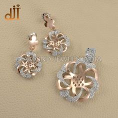 Solid 14K Rose Gold Pave Diamond Handmade Charm Pendant Earrings set Fashion Jewelry White Pave Diamond Set New Design Pendant Earrings Combo PEMJOS-1113 EAMJOS-1078 Material 14k Rose Gold. Pave Diamond Jewelry. Gold Earrings Pendant Set. Wedding Gift Jewelry. Christmas Gift. Gift For Her. Pendant Size 30X35 MM Earrings Size 20X20 MM Here Are Some Amazing Ways To Take Care Of Your Precious Diamond Jewelry. Always. * Apply lotion, cosmetics, hairspray, and perfume before dressing in jewelry. * Wh Rose Gold Pendant Set, Gold Pendant Earrings, Earrings Combo, Pendant Earrings Set, Pave Diamond Jewelry, Diamond Pendant Sets, Real Friendship, Fancy Jewellery Designs, Gold Jewelry Stores