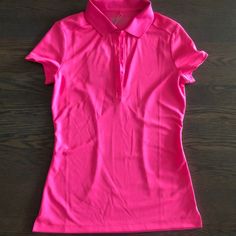 Nwt! Hot Pink Golf Shirt. Xs Nike Galaxy, Crossover Top, Tops Nike, Nike Short, Half Sleeve Tops, Dri Fit Shirt, Casual Athletic, Ladies Tee Shirts, Nike Tshirt