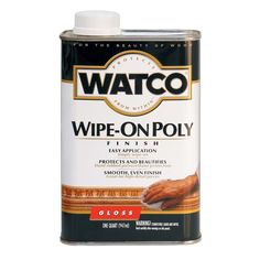 a close up of a can of wipe on poly