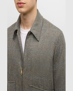 Paul Smith blouson jacket in plaidprinted wool    Point collar    Fullzip front    Two front flap pockets    Long sleeves    Singlesnap cuffs    Wool    Unlined    Dry clean    Made in Italy Tailored Plaid Outerwear With Patch Pockets, Semi-formal Plaid Tweed Jacket With Welt Pockets, Wool Button-up Outerwear With Welt Pockets, Pinstripe Wool Single-breasted Outerwear, Plaid Wool Single-breasted Outerwear, Tan Plaid, Sisley Paris, Beauty Event, Wool Plaid