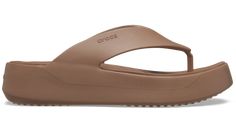 The Crocs Getaway Collection with new Free Feel Technology™ introduces our most seamless comfort innovation yet. The soft, flexible Free Feel Technology™ upper feels like nothing at all, floating on top of your foot and moving with you without restriction. With a variety of heights and stylish silhouettes, you will have a sandal for every occasion and all your getaways! Once you step in, you will never want to take them off.    Getaway Platform Flip Details:    Roomy fit. Straps may be loose on Non-slip Platform Slippers For Spring Vacation, Comfortable Flat Platform Flip Flops, Crocs Getaway Platform Flip, Non-slip Open Toe Platform Slippers For Leisure, Non-slip Platform Slippers For The Beach, Book Lights, All Or Nothing, Dream Shoes, Fashion Shoes