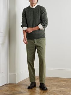 Cold weather calls for a cosy sweater. Hartford's is knitted from naturally insulating wool and has thickly ribbed trims. Wear it over a simple tee or with the collar of a shirt visible beneath for a smarter take. Cosy Sweater, Sweater For Men, Summer Sunglasses, Simple Tees, Loungewear Shorts, Short Suit, Green Sweater, Wool Sweater, Mr Porter