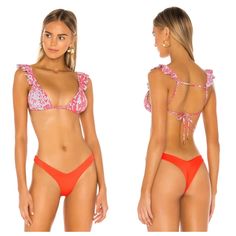 Maaji Triangle Top Sheila Pirouette Double V Bottom Coral Reef Viva Maaji Is Known For Its Vibrant Prints And Colors While Mixing Beautiful Prints Together. This Is A Bikini Set And The Bottom Is Reversible Can Use As A Solid Color Or With The Print. The Top Is Ruffle Triangle Top With A Tie At The Back For Flattering Fit. Padded Maaji Swim, Beautiful Prints, Triangle Top, Coral Reef, Vibrant Prints, Blue Orange, Womens Swim, Coral, Solid Color