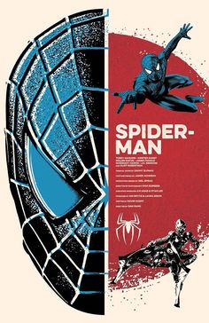 the amazing spider - man movie poster is shown in two different colors, one red and one blue