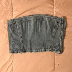 Brand New- Runs Like A M Denim Blue High Waist Tube Top For Spring, High Waist Denim Tube Top For Spring, High-waisted Blue Denim Tube Top, High Waist Blue Denim Tube Top, Strapless Denim Tube Top In Medium Wash, Denim Blue Denim Tube Top, Denim Tube Top For Spring, Fitted Denim Tube Top For Spring, Medium Wash Cotton Strapless Tube Top