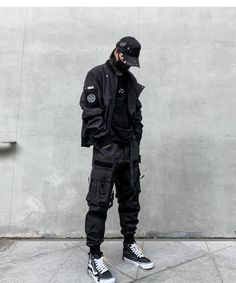 Ninja Outfits Men, Techwear Streetwear Men, Casual Techwear Men, Mens Fashion Techwear, Men Cyberpunk Fashion, Techwear Outfits Men, Techwear Fashion Men, Techware Men, Futuristic Cyberpunk Fashion