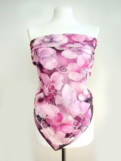 Cherry Blossoms scarf is a hand painted silk scarves decorated with pink flowers on a white background. Size: 34 x 34 inches (approx. 88 x 88 cm). Silk: pure silk called Habotai, which is lightweight and semi transparent and a bit glossy. It has a romantic color set of white - pink - dark purple shades and a look of cherry blossom branches. The Cherry Blossom silk scarf is made to order and I will paint it for you in 2-3 days. Please note that I will not track the design from the photos so the s Dark Purple Shades, Painted Silk Scarves, Cherry Blossom Branches, Purple Shades, Cherry Blossom Branch, Silk Scarf Painting, Romantic Colors, Silk Accessories, Hand Painted Silk Scarf