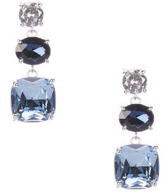 From Cezanne&#x2C; these earrings feature: Drop earringsSilver/Montana-Zinc/GlassPost closureApprox. 1" length Imported. Blue Wedding Earrings, Yes To The Dress, Silver Drop Earrings, Blue Earrings, Dillard's, Blue Wedding, Wedding Earrings, Accessories Jewelry, Handbag Accessories