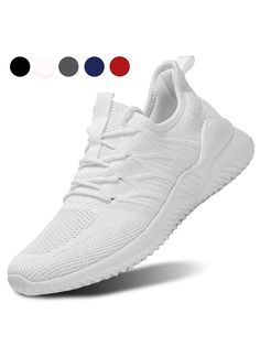 White  Collar   Plain  Embellished   Men Shoes White Non-slip Slip-on Running Shoes, Casual Slip-resistant Walking Shoes For Light Exercise, Non-slip Comfortable Slip-on Sneakers For Jogging, Comfortable Gray Slip-resistant Running Shoes, Casual Breathable Running Shoes For Light Exercise, Comfortable Gray Running Shoes, Comfortable Slip-resistant Sneakers For Light Exercise, Casual Running Shoes With Rubber Sole For Light Exercise, Casual Non-slip Walking Shoes For Light Exercise