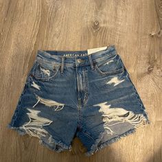 Denim Ripped Shorts, Mom Jean Style Cut. Size 00 Denim Ripped Shorts, Shorts Ideas, Acid Bath, Mom Jeans Style, Maroon Shorts, Size 00 Jeans, American Eagle Jean Shorts, Camo Jeans, Cute Country Outfits