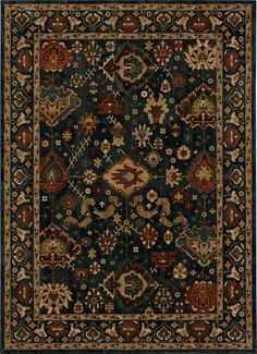 Karastan Spice Market Sapphire Area Rug 92415 50130 Spice Market, Karastan Rugs, Persian Rug Designs, Complimentary Color Scheme, Large Area Rugs, Persian Carpet, Market Design, Islamic Art, Rug Design