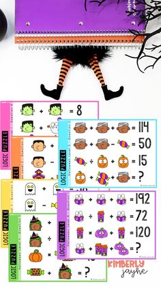 halloween themed printable worksheets for kids to practice counting and addition skills on the number line