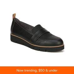 in stock Black Office Slip-ons For Spring, Black Slip-ons With Ortholite Insole For Spring, Fall Workwear Synthetic Slip-ons, Black Cushioned Loafers For Spring, Black Loafers With Cushioned Footbed For Spring, Black Cushioned Slip-ons For Work, Black Slip-ons With Cushioned Footbed For Work, Black Synthetic Slip-ons For Work, Black Synthetic Slip-ons For Workwear