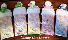 candy bar baby shower favors with teddy bears on them