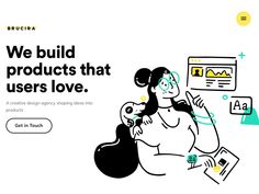 a woman holding a baby in her arms with the words we build products that users love