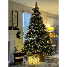 a decorated christmas tree in a living room