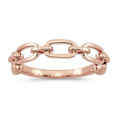 Show-off your unique style with this lovely link ring. Our 14-karat rose gold has added alloys that make a bright and never-fading shade. Timeless Rose Gold Jewelry With Solid Link Construction, 14k Rose Gold Stackable Rings Fine Jewelry, 14k Rose Gold Stackable Rings, 14k Rose Gold Polished Rings, 14k Rose Gold Rings Fine Jewelry, Luxury Rose Gold Stackable Rings With Polished Finish, Rose Gold Open Band Ring, Fine Jewelry Rose Gold Ring With Polished Finish, Rose Gold Polished Stackable Rings Fine Jewelry