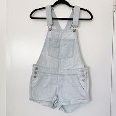 4 Pockets In Total Adjustable Straps Size: Small Never Worn Rude Comments Will Be Reported And Blocked. High Rise Summer Overalls With Pockets, High Waist Blue Shortalls With Pockets, Denim Overalls With Pockets In Short Length, Denim Overalls With Pockets Short Length, Short Denim Overalls With Pockets, Summer Light Wash Shortalls With Pockets, High Rise Denim Shortalls For Spring, Spring High Rise Medium Wash Shortalls, Spring High-rise Medium Wash Shortalls