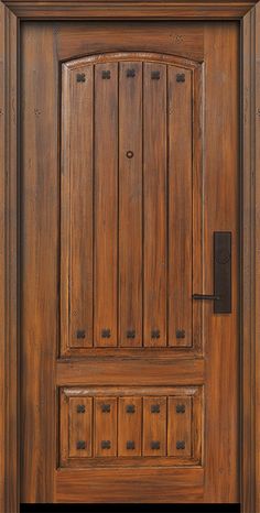 the front door is made of wood