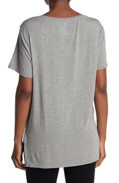 Add something cozy and comfortable to your wardrobe with this signature scoop neck t-shirt. Relaxed Fit Soft-washed T-shirt With Scoop Neck, Relaxed Fit Scoop Neck T-shirt, Casual Soft-washed T-shirt With Scoop Neck, Casual Relaxed Fit Short Sleeve Top With Scoop Neck, Casual Gray Scoop Neck Top, Casual Scoop Neck Short Sleeve Top With Relaxed Fit, Casual Scoop Neck Short Sleeve Top, Relaxed Fit Graphic Tee With Scoop Neck, Casual Graphic Print Scoop Neck Top