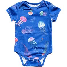 Unisex Casual Short Sleeve Bodysuit For Playwear, Casual Fitted Printed Short Sleeve Bodysuit, Casual Printed Fitted Short Sleeve Bodysuit, Playful Printed Short Sleeve Bodysuit, Summer Printed Short Sleeve Bodysuit, Printed Cotton Short Sleeve Bodysuit For Summer, Playful Organic Cotton Onesie For Playtime, Fun Cotton Bodysuit For Playwear, Playful Cotton Short Sleeve Bodysuit