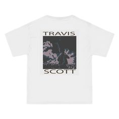 The Travis Scott Graphic T-shirt, a fashion-forward blend of style and comfort. with a smooth cotton blend this Tee offers a soft touch on your skin allowing for all day breathability and comfort. This shirt shows a bold and unique graphic of the iconic rapper, Travis Scott. Whether you are a Travis Scott fan, or a streetwear enthusiast, this shirt is perfect for both. With a trendsetting design, and quality materials, this shirt is a must have for your wardrobe.   S M L XL 2XL 3XL 4XL 5XL 6XL Width, in 18.00 20.00 22.00 24.00 26.00 28.00 30.00 32.00 36.00 Length, in 28.00 29.00 30.00 31.00 33.00 34.00 35.00 36.00 37.00 Cotton Graphic Tee With Sublimation Print, Streetwear Tri-blend T-shirt With Sublimation Print, Urban T-shirt With Sublimation Print And Relaxed Fit, Unisex Cotton T-shirt With Sublimation Print, Comfortable Graphic Tee With Graphic Print, Comfortable Fit Graphic Print Shirt, Comfortable Graphic Print Tee, Comfortable Graphic Tee Shirt, Cotton Graphic Print Shirt With Comfortable Fit