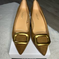 Nine West Shoes Dark Nation Color Style Wn Ponas2-M Size 6 New With Box. Gold Suede Pointed Toe Heels, Nine West Shoes, Color Style, Nine West, Shoes Women Heels, Shoes Heels, Size 6, Women Shoes, Heels