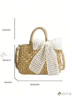 Bird in Bag - Premium Khaki Woven Tote Bag: Stylish Drawstring Closure, Shoulder Strap, and Silk Scarf Included - Perfect for Womens Beach Getaways, Casual Retreats, or Thoughtful Gifting Brown Straw Bag For Summer Gift, Beige Bags For Beach Season Gift, White Bags For Spring Picnic, Summer Beach Bag Gift, Rectangular Beach Bag Gift For Summer, Rectangular Beach Bag As Summer Gift, Cute Rectangular Crochet Bag For Summer, White Shoulder Bag For Summer Picnics, Woven Bags For Beach Season Gift