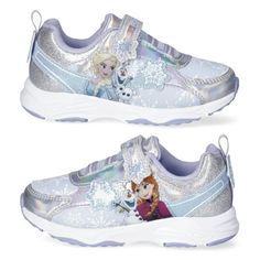 Disney Frozen Toddler Girl Slip-On Sneakers - Featuring Elsa And Olaf From Disney's Frozen. Your Adorable Toddler Girl Will Love These Fun & Fashionable Sneakers, Designed With Character Art, And Glittery Snowflake Embellishments. These Colorful Sneakers Are Wholehearted To Become Her Go-To Shoes, Perfect For School Or Play Days. Toddler Girl's Disney Frozen Sneakers Elsa And Olaf From Disney's Frozen Screen Print Foam-Padded Tongue And Collar For Added Comfort And Protection Brand: Disney Chara Elsa And Olaf, Slipon Sneakers, Colorful Sneakers, Disney Shoes, Disney Frozen Elsa, Frozen Elsa, Silver Shoes, Elsa Frozen, Disney Girls