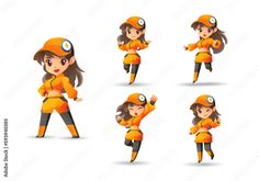 cartoon character poses in various positions