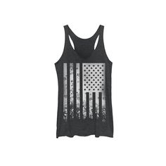 Display your patriotic style with this juniors' American Flag tank top. Display your patriotic style with this juniors' American Flag tank top. Faded American Flag graphic Scoopneck RacerbackFABRIC & CARE Polyester, cotton, rayon Machine wash Imported Size: X Small. Color: Black Heather. Gender: female. Age Group: kids. Material: Polyester|Cotton Blend|Cotton. American Flag Print Cotton Tank Top For Independence Day, Patriotic Crew Neck Tank Top For 4th Of July, Casual 4th Of July Flag Print Tank Top, Patriotic Cotton Tank Top For Memorial Day, Patriotic Cotton Tank Top, Patriotic American Flag Print Sleeveless Top, Patriotic Sleeveless Top With American Flag Print, American Flag Print Top For Veterans Day, Patriotic Cotton Tank Top With American Flag Print