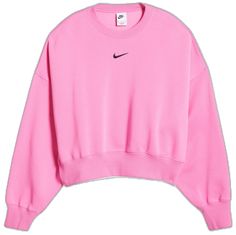 An embroidered Swoosh adds minimal branding to this cozy fleece sweatshirt cut for a relaxed, oversized fit that's enhanced by the dropped shoulders. 22" length (size Medium) Crewneck 80% cotton, 20% polyester Machine wash, tumble dry Imported Nike Phoenix Fleece, Preppy Sweatshirts, Minimal Branding, Aesthetic Hoodie, Casual Preppy Outfits, Cut Sweatshirts, Fleece Sweatshirt, Preppy Outfits, Oversized Fits