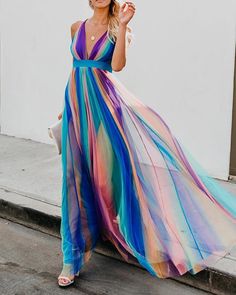 Buy More! Save More! Flare Long Dress, Long Skirt Pattern, Pop Princess, Chiffon Long Dress, Womens Long Dresses, Langer Rock, Sling Dress, Striped Maxi, Maternity Shoot