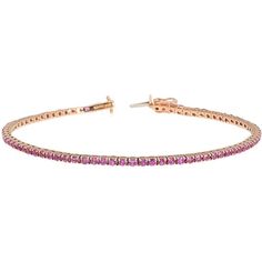 Sofer Jewelry - Pink Sapphire Tennis Bracelet in 14K Rose Gold Elegant Rose Gold Tennis Bracelet With Prong Setting, Luxury Rose Gold Bracelet With Prong Setting, Timeless Rose Gold Bracelet With Prong Setting, Luxury Hand Set Rose Gold Tennis Bracelet, Luxury Pink Diamond Bracelet For Anniversary, Classic Flexible Rose Gold Tennis Bracelet, Elegant Rose Gold Tennis Bracelet With Gemstone, Elegant Rose Gold Gemstone Tennis Bracelet, Luxury Pink Gold Diamond Bracelet