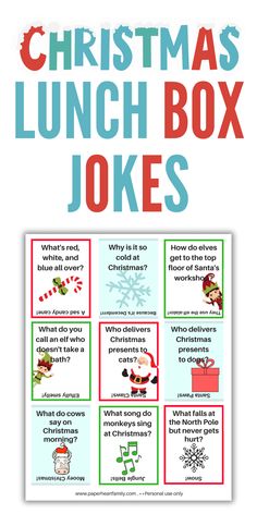 christmas lunch box jokes with the words, what do you want for christmas? and an image