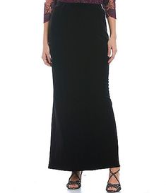 Alex Evenings Chiffon Maxi Skirt | Dillard's Chiffon Maxi Skirt, Fishtail Skirt, Alex Evenings, Chiffon Ruffle, Chiffon Maxi, Stretch Velvet, Dillard's, How To Feel Beautiful, Ruffle Hem