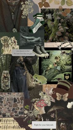 a collage with many different pictures and words on it's side, including an image of a man in a hat