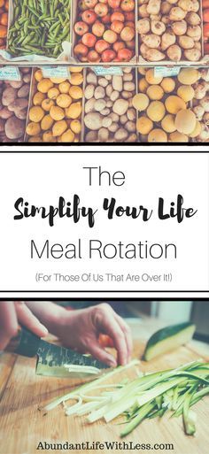 the simply your life meal rottation for those of us that are over 1 / 2