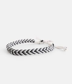 BKE Rope Braided Bracelet - Black/Grey , Men's Greywhiteblack Slider bracelet Measures up to 4 in diameter. Apparel & Accessories Adjustable Silver Wristband With Black Band, Adjustable Friendship Bracelets For Everyday, Casual Silver Bracelet With Adjustable Band, Casual Black Band Wristband Bracelet, Casual Black Wristband Bracelet, Casual Gray Bracelet, Casual White Jewelry With Adjustable Band, Casual Silver Jewelry With Black Band, Casual Silver Leather Bracelet