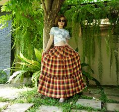 "A soft, comfy,funky boho tiered peasant skirt with 2 pockets and elastic waist. A perfect piece for everyday even summer or vocation. Material: 100% cotton Weight: 306g Status: ready to ship Measurement: skirt (approximately) Elastic Waist: 30\"-44\" (with adjustable drawstring) Hip : 62\" can fit up to hip max 55\" Length: 37.25\" PLEASE PROVIDE YOUR PHONE WHEN YOU CHECK IT OUT.  we will send an order via FedEx which takes about 6-7 days to USA, Canada, Australia, UAE, New Zealand, Europe and Peasant Style Tiered Skirt Bottoms With Ruffles, Peasant Style Ruffled Tiered Skirt Bottoms, Peasant Style Tiered Skirt With Ruffles, Peasant Style Ruffled Maxi Skirt, Casual Gathered Maxi Skirt For Festivals, Peasant Style Tiered Ruffled Maxi Skirt, Casual Gathered Skirt For Festivals, Traditional Ruffled Skirt For Summer, Bohemian Style Tiered Gathered Skirt