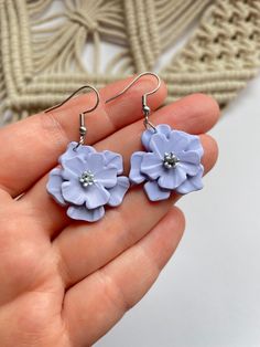 Handmade Flower Polymer Clay Earrings For Gifts, Flower Shaped Polymer Clay Earrings For Gift, Gift Earrings With 3d Flowers In Polymer Clay, Polymer Clay Earrings With 3d Flowers For Gift, Handmade Clay Flower Jewelry, Gift Handmade Flower Earrings, Clay Flower Earrings As Gift, Clay Flower Earrings For Gift, Delicate Flower-shaped Clay Earrings For Gifts